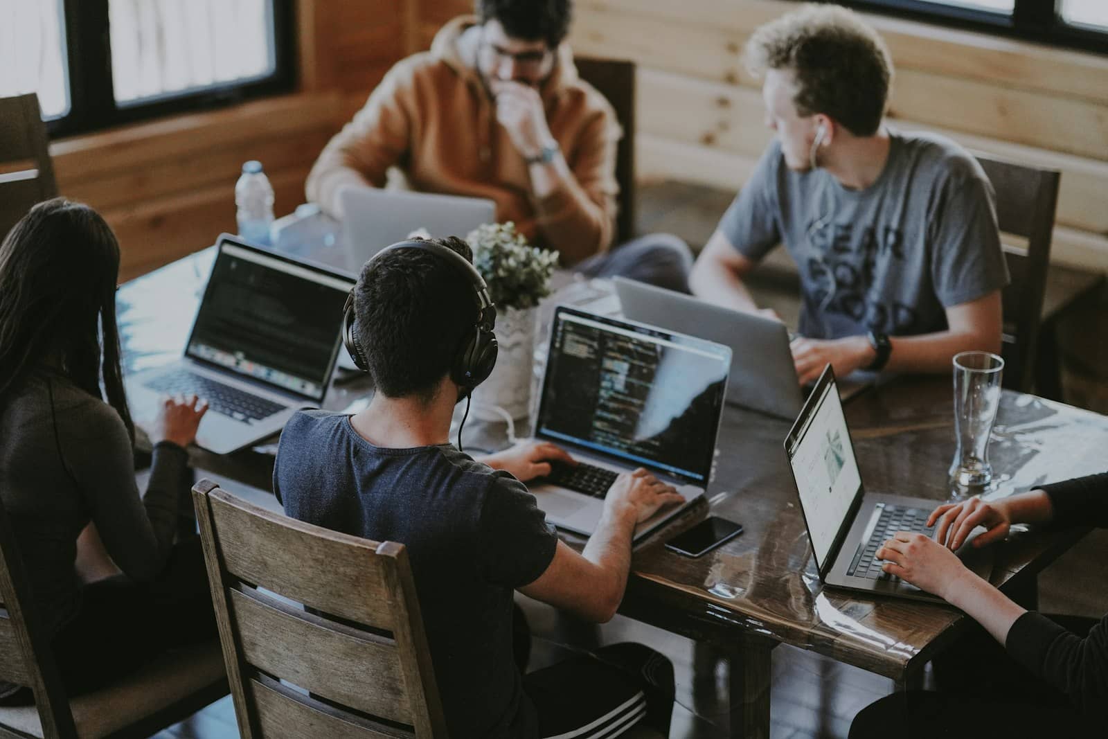 Workshop collaboration at a conference table
